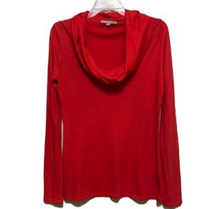 Women’s GAP, Cowl Neck, New Vermilion, Long Sleeves Top, Tangerine, Medium